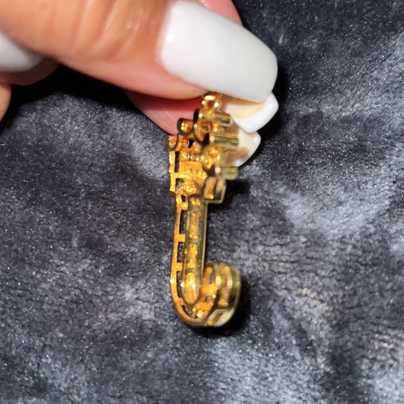 Gold Tone Crowned Letter ‘J’ - Picture 4 of 6